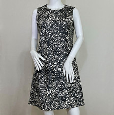 Balenciaga Nicolas Ghesquiere Abstract Leather Midi Dress Black White FR 40 S picture