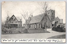 1905 St. John's Church & Rectory Larchmont NY Postcard picture