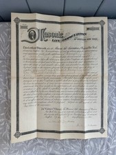 Antique1901 Masonic Life Insurance Archive CompletePolicy Papers Buffalo NY19x15 picture