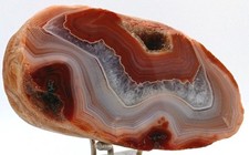 1 lb 6oz Lake Superior Agate-Face Polish-Red, White, Pink & Druzy, Orange Peeler picture
