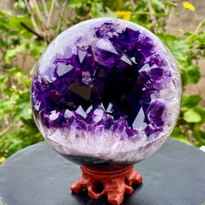5.5LB  Natural Amethyst Agate Sphere Polished Healing Crystal Ball Home Fe picture