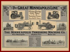 1912 Minneapolis Threshing Machine Christmas Greetings NEW Metal Sign: 12x16