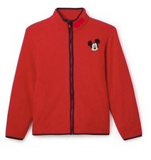 Disney Mickey Mouse Red Zip-Up Fleece Jacket XXL New With Tags picture