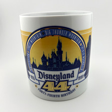 Vintage 1999 Disneyland 44th Birthday Mug Coffee Cup Four Mountains 1955-1999 picture