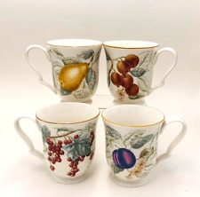 Charter Club Casuals Porcelain Summer Grove set of 4 Vintage Accent Mugs 1997 picture
