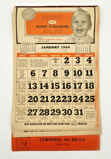 Vintage 1964 Cornwell Rexall Drugs Pharmaceutical Calendar Complete picture
