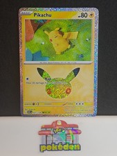 Pokémon Pikachu 027/128 30th Anniversary Reverse Holo 05/30 picture