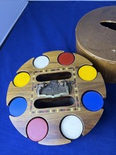 Rare Antique 1920s-30s B.H. Dyas Co. Poker Chip Carousel Server Storage Cover picture