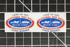 Two Small New NHRA - Land Of NED - Vintage 1960’s Racing Decal Sticker picture