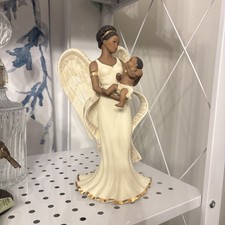 Lenox Malaika Guardian Angel of Love Porcelain Figurine Ivory Gold Brown picture