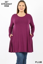 Long Sleeve Plus Size Swing Tunic with Pockets picture