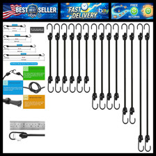 Small Bungee Cords with Hooks Assorted Size,Black,14 Pack picture
