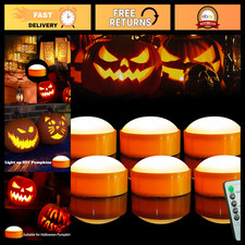 6 PCS Halloween Pumpkin Lights with Timer Led Battery Operated Candles picture