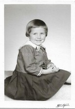 Found Photo bw  Original Portrait Of A Young Girl VINTAGE 02 13 X picture