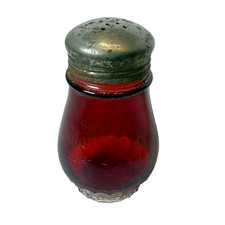 DULUTH MN MINNESOTA Ruby Red Flash Souvenir Glass TRINKET ANTIQUE SHAKER picture