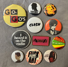 Vintage Punk New Wave Reggae Button Pin Badge Lot, Plasmatics Bob Marley Prince picture