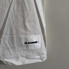 3x  Jil Sander+ Logo Patch Organic Cotton Crew T-Shirts White 21x27L Z5 picture