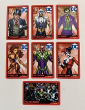 DC Comics Coin Pusher Cards Villains Series 2 - Set of 7 Cards Joker Lex Luthor picture