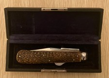 IXL GEORGE WOSTENHOLM ENGLAND RARE ANTIQUE POCKET KNIFE OLD BONE HANDLE. picture