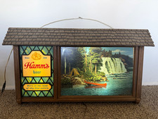 Vintage 1960s Hamm’s Beer Scene-O-Rama Waterfall Canoe Lighted Motion Sign picture