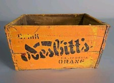 Vintage Drink Nesbitt's Orange Advertising Soda Bottle Wood Crate Norton Kansas picture