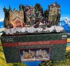 Puleo Fiber Optic Color Changing Christmas Village Lighted Decor With Box picture