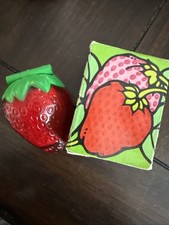 Vtg 1970s Avon BERRY NICE Dual Lip Gloss Compact Strawberry Shaped See Photos picture