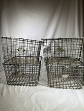 VTG Metal Gym Pool Locker Basket Lot of 4 Kaspar Wire Works Industrial Storage picture