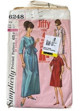 Vintage 60s Simplicity 6248 Sewing Pattern Size 12 Misses Jiffy Robe Retro CUT picture