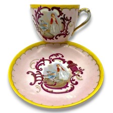 Vtg HR Selb Bavaria Pink Fragonard Tea Cup Saucer Set Estate Collection ~READ picture