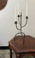 Hand Forged Wrought Iron 3 Light Candelabra Candle Holder Rustic 23