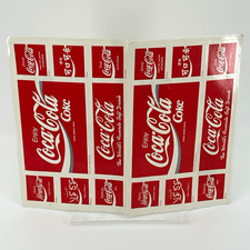Coca-Cola Soda Theme Advertising Sticker Sheet Decals, Red & White from 1993 picture