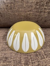 CATHRINEHOLM 4” BUTTERSCOTCH WITH WHITE LOTUS BOWL GLOSSY PRISTINE CONDITION picture