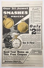 1917 Burlington Watch Co. Vintage Original Print Ad Chicago IL 1910's picture