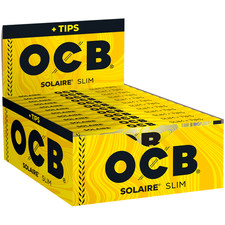 OCB Solaire King Size Slim Rolling Papers + Tips 32 Leaves Each (Box of 24) picture