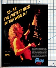 1986 Gibson SG-62 Guitar Ad Angus Young AC/DC The Fastest Neck In The World picture
