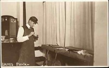 Photography Interest Man Developing Cyko Paper Redwood City CA 1915 RPPC WOW picture