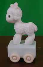Vtg 1985 Enesco Precious Moments Happy Birthday Little Lamb #1 Birthday Train picture