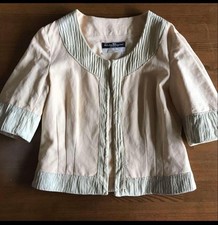 Ferragamo Leather Salvatore Leather No Collar Jacket Made In Italy Women Rare Lu picture