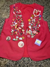 Vintage Handmade Red Shriner Mason Clown Vest Lapel Hat Pins KC Kansas Missouri picture