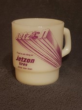 VTG Fire King Advertising Mug Jetzon Tires Purple-RARE FIND picture