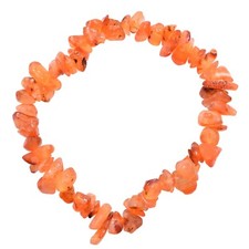 Premium CHARGED Carnelian Agate Crystal Chip Stretchy Bracelet REIKI Energy picture