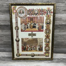 Vintage Framed Commemorative Print Queen Victorias Diamond Jubilee Christening picture