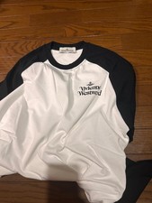 Vivienne Westwood Long Sleeve T Shirt Black White Big Logo Orb Raglan Japan picture