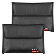 6400℉ Fireproof Money Bags, 8.6x5.9 Inch, 2 Pack with Zipper picture