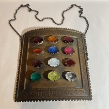 ANTIQUE ODD FELLOWS 12 TRIBES JEWELED BREASTPLATE IOOF FRATERNAL MASONIC picture