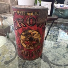 Antique 1900s Dieter’s Crown Baking Powder  Full Unopened Tin J P Dieter Chicago picture