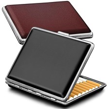 Cigarette Case for Regular, 85Mm King Size and 100Mm 100S, PU Leather 2 PACK NEW picture