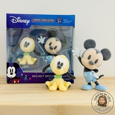 Disney Mickey Mouse Pluto Flocked Figures 2-Pack 2.5” Figurine Set New in Box picture