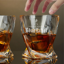 Custom Engraved Johnnie Walker Blue Label Twisted Whiskey Glass – 10 oz New picture